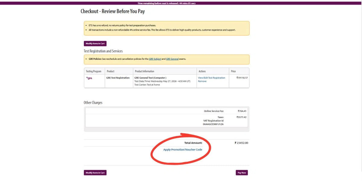 Step 7: Apply Voucher Code at Checkout