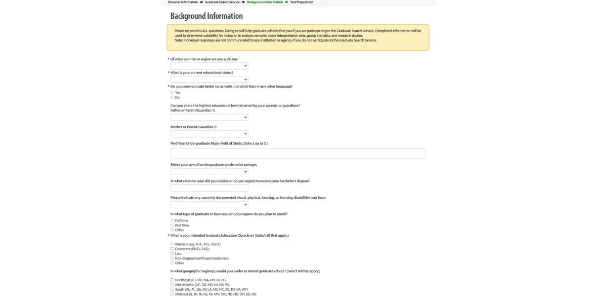 Step 6: Review and Complete Background Information