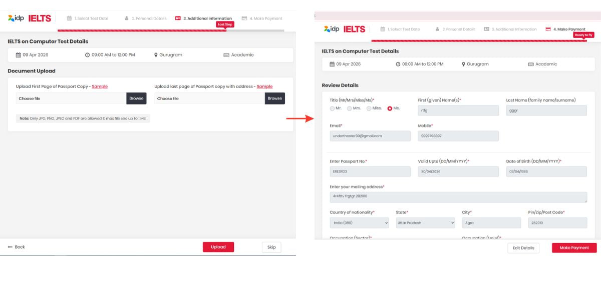 Step 4- Upload Passport & Review