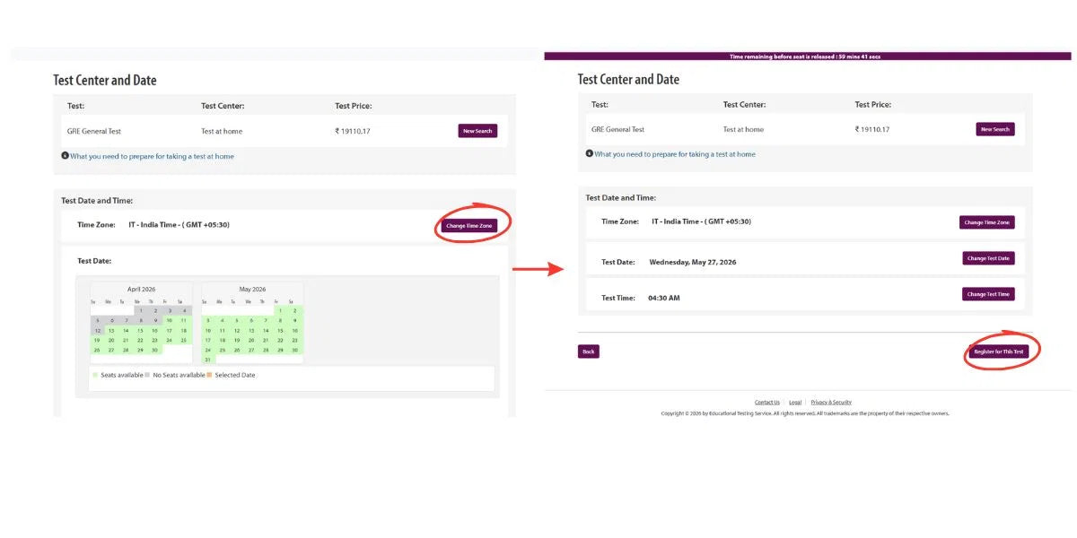 Step 5: Select Test Centre and Date