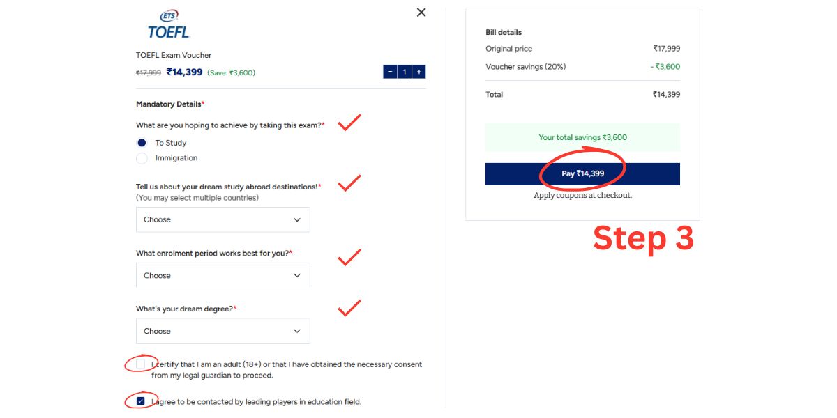 Step 3: Fill in the required details