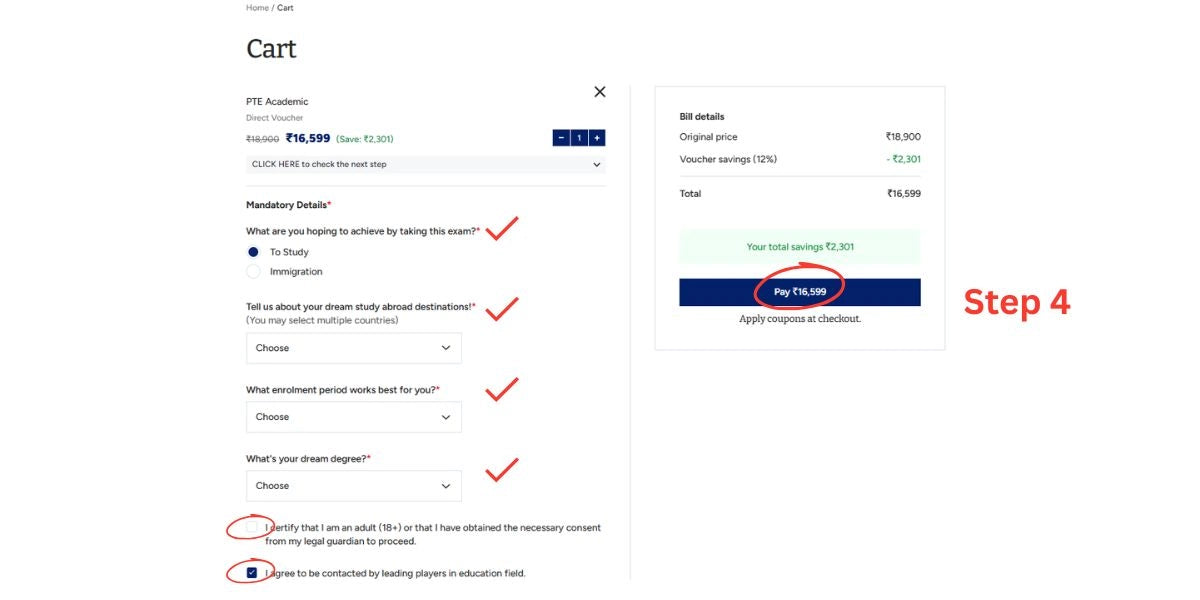 Step 4: Fill in the required details