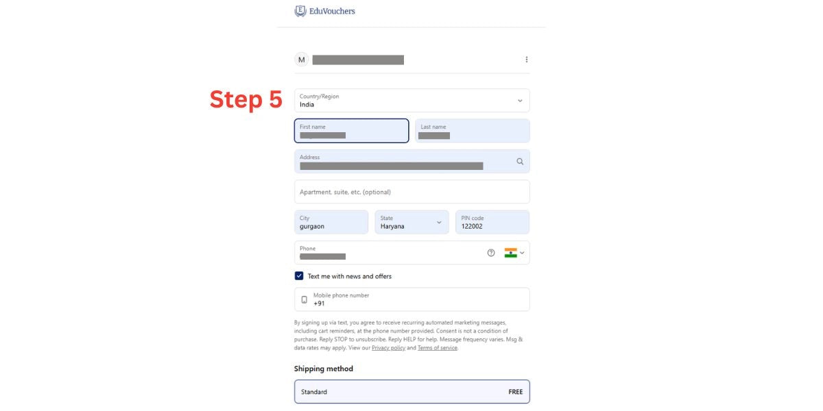 Step 5: Add address