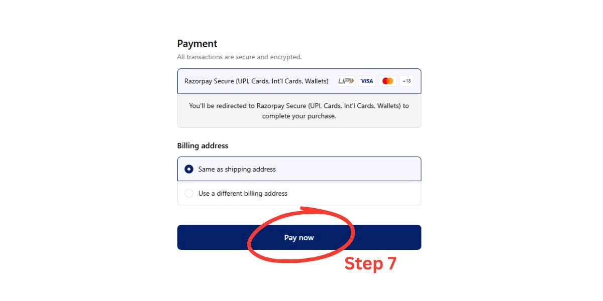 Step 7: Make Payment
