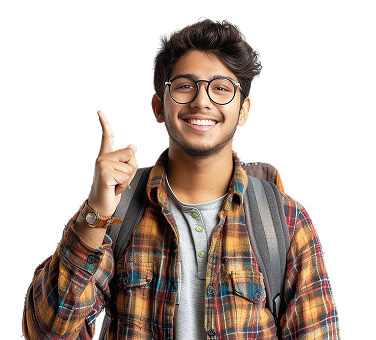 Student holding books and globe